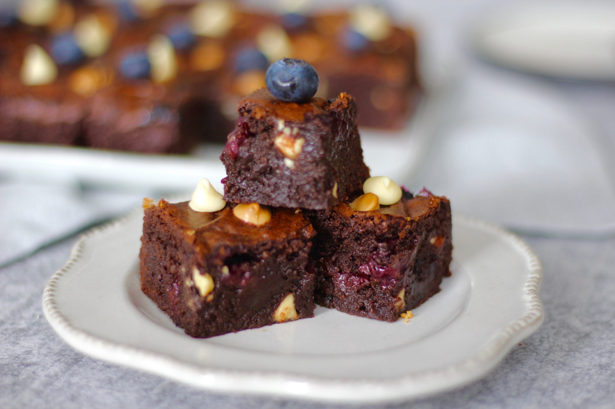 Double Chocolate Blueberry Brownies Tasty Matter